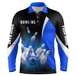Camiseta Polo de Bolos Personalizada para Hombre, 100% Poliéster Estampado de Alta Calidad, Servicio OEM, MOQ Bajo, Secado Rápido, Impermeable - Product Image 2