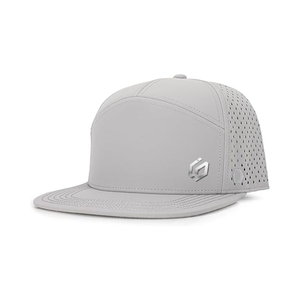 Haute qualité structuré 7 panneau trou découpé au laser perforé chapeau de Golf bord plat Logo en métal personnalisé Snapback casquette étanche pour le Sport - Product Image 3