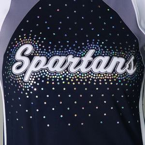 Cheerleading Uniform Customized Polyester New Design Wholesale Cheer Uniforms Kids Adult Short Sleeve Girls <b>Cheerleader</b> Sets - Product Image 4
