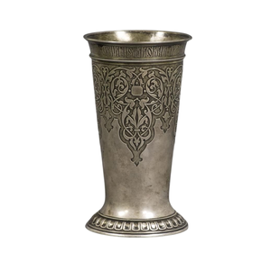 Vase trompette vintage en argent sterling, vase à bourgeons en métal antique cannelé, décoration d'intérieur, élégant ornement de table avec base bombée - Product Image 4