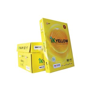 IK Plus Multi-Purpose YELLOW A4 <b>COPIER</b> PAPER (210MM X 297MM) (500 SHEETS) (70/80GSM) - Product Image 1