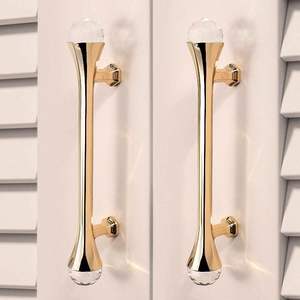 Manija de Puerta de Latón Macizo de Primera Calidad con Acabado Dorado Antiguo, Manija de Diseño Resistente para Puerta Principal, Uso en Hoteles y Villas - Product Image 4