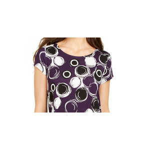 Top da Donna Alfani Viola con Scollo Rotondo, Taglia XS, in Tessuto Traspirante Lavorato a Maglia, Vestibilità Ampia, Stile Casual Formale per Primavera Autunno - Product Image 2