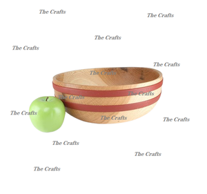 Bol à salade de service en bois de conception attrayante bol à fruits de collations avec vaisselle de qualité supérieure bol en bois - Product Image 1