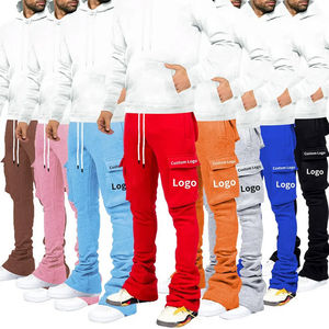 กางเกงวอร์มขายส่งคุณภาพสูงสำหรับผู้ชาย ลายพิมพ์สามมิติรูปโครงกระดูกแบบพอง กางเกงฟลีซทรงขาบานซ้อนทับสำหรับผู้ชาย - Product Image 1