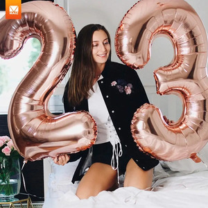 Kit of 10 Number <b>Balloons</b> for Birthday Party <b>Decorations</b>, 80cm - Assorted Colors - Product Image 6