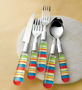 Juego de cubiertos hechos a mano con mango pintado a mano, accesorios decorativos para mesa de cocina - Product Image 3