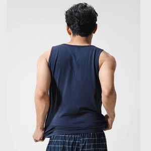 Camiseta básica de algodón sin mangas para hombre, ropa de casa cómoda - Product Image 4