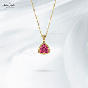 Producto Más Vendido, Collar de Turmalina Rosa Natural de 6 mm con Oro Fino de 14k, Piedra Preciosa para Regalo de Novia, Productos al por Mayor - Product Image 5