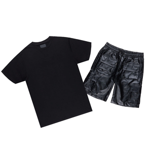 Conjunto de Shorts Deportivos Casuales de Dos Piezas para Hombre, Verano, Secado Rápido, Tejido de Punto de Poliéster/Algodón, Color y Logotipo Personalizables - Product Image 2