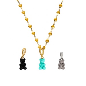 Collar y Pendientes de Resina con Forma de Oso de Goma, Estilo Ins, Personalizables al por Mayor - Product Image 2
