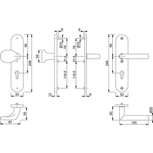 Placas Protectoras para Puertas de Acero Inoxidable Utrecht E86G/3331A/3440/1444Z, Accesorios HOPPE, Tamaños 72mm 37-42mm - Product Image 3