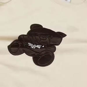 Sudadera de cuello redondo de algodón 100% de primera calidad Unisex, tela de lana de estilo callejero Vintage, logotipo de serigrafía, bordado sólido - Product Image 3