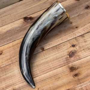 Cuerno vikingo grande personalizado para beber, ágata, cuerno de Búfalo, vaso de cerveza personalizado con soporte - Product Image 1
