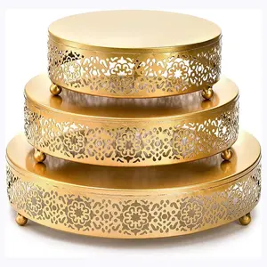 3-Piece Cake Stand Set Round Metal Cake Stands Dessert Display Cupcake Stands with Simple Design