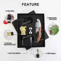 Ensemble cadeau de vin personnalisé avec collier de vin et verseur en forme d'animal, kit d'accessoires pour ouvrir le vin avec bouchon sous vide