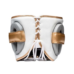 Boxing Training Protection Head Guard White Full <b>Face</b> Fly Boxing Head Guard Genuine Leather Customized Boxing Helmet CP-BHG-17 - Product Image 2