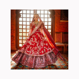 Lehenga Choli indien pakistanais ensemble haut Dupatta pour mariage formel Broderie en georgette lourde de créateur - Product Image 1