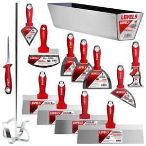 QUALITY NEW Le-vel 5 Tools Full Drywall and Finishing Set 10/12" Flat Boxes + Handles Multi-Purpose US-Made READY to SHIP - Product Image 1