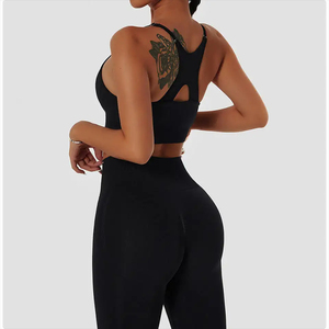 Transfert de chaleur Logo haute qualité Yoga soutien-gorge beauté dos croisé Fitness dos nu sport soutien-gorge en gros - Product Image 6