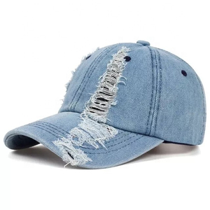 Casquette de baseball unisexe ajustable en denim lavé, respirante, imperméable, avec broderie 3D personnalisée, nouvelle mode, pour les sports de plein air - Product Image 1