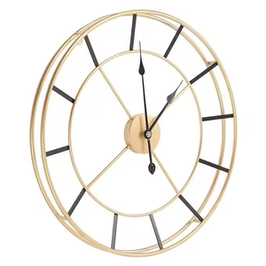Golden Metal Wall <b>Clock</b> Modern Home Decor Metal Wall <b>Clock</b> for Livingroom, Bedroom, Hallway and Wedding Gift by Azora Industries - Product Image 2