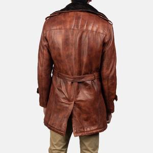 Manteau d'hiver long en fourrure pour homme en cuir véritable, dernier design, respirant, sur mesure, vente en gros - Product Image 3