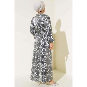 เดรสลายควันแขนบอลลูนเงา - Product Image 3