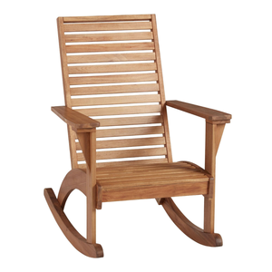 Chaise à bascule de Patio meubles d'extérieur en teck chaises d'extérieur en bois massif couleur naturelle brute pour meubles d'extérieur - Product Image 1