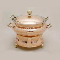 Chauffe-plat rond moderne de luxe en métal capacité 6 Ltr/8 Ltr chauffe-plats pour hôtel restaurant et ustensile de cuisine de mariage
