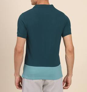 เสื้อยืดโปโลสำหรับผู้ชายผ้าถัก100% ลายทางแห้งเร็ว2024โลโก้ OEM ตามสั่ง - Product Image 6