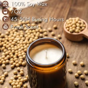 Smokeless Lead Free Cotton <b>Wick</b> Scented Glass <b>Candle</b> for Relaxation and Yoga - Product Image 5