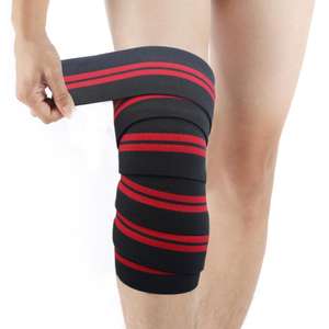 Enveloppes de genou d'haltérophilie avec logo personnalisé Bandage de soutien de compression pour Gym & Powerlifting Body Safety Wraps Support - Product Image 4