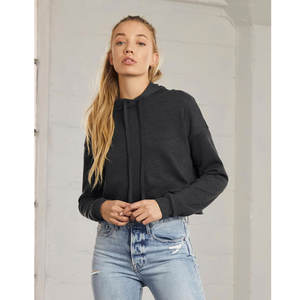 贝拉 + 帆布短款羊毛运动衫舒适时尚字母印花女式宽松短款羊毛连帽衫完美融合 - Product Image 6