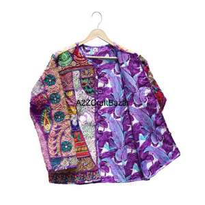 Robe pour femme en coton denim matelassé avec travail de miroir Banjara fait main, motif floral, automne-hiver, séchage rapide, col en V, art du Rajasthan, coupe décontractée - Product Image 2