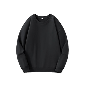 เสื้อสเวตเตอร์คอกลมผู้ชายผ้าฝ้าย100% ฤดูใบไม้ร่วงเสื้อ350gsm เทอร์รี่ทรงหลวมไซส์ใหญ่พิเศษเสื้อถักสีพื้นปรับแต่งได้สไตล์ลำลอง - Product Image 1