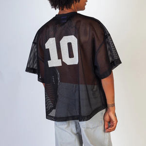 Maillots de football personnalisés en maille respirante, coupe ample, vêtements de rue décontractés pour adultes, imprimés, vêtements de football américains pour adultes, personnalisés - Product Image 3