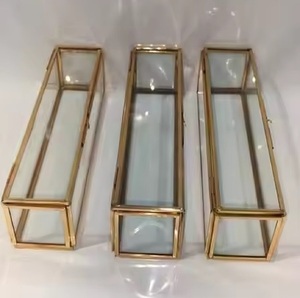 2 Compartment Glass and Brass Handmade <b>Vintage</b> Jewelry <b>Box</b> with Engraved Design Custom Size for Home & Office Decoration - Product Image 5