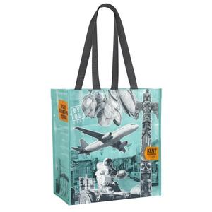 Bolsa de compras reutilizable promocional personalizada, grande, de tela RPET, con asas de polipropileno, bolsa de compras impresa personalizada - Product Image 6