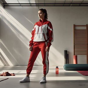 Chándal Deportivo de Alta Calidad para Mujer, Transpirable, de Color Sólido, Personalizado, de Poliéster/Algodón, con Cierre - Product Image 2