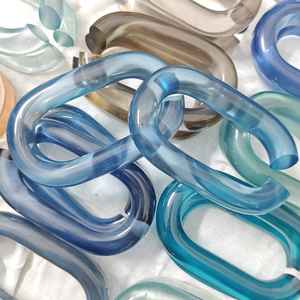 Cadena de Resina Gruesa Multicolor Mate y Pulida, Piezas de Cadena Acrílica para Decoración de Paredes, Cadena de Eslabones, Todos los Colores Disponibles - Product Image 2