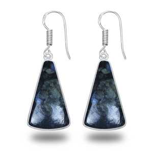 New Arrival larvikite earrings minimalist Stone Earrings Silver Plated Brass Luxury larvikite earrings Gemstone Earrings for her - Product Image 2