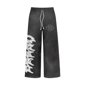 Pantalon décontracté en coton 100% personnalisé, streetwear, brodé, taille 6XL, haute qualité, motif droit, fermeture élastique à la taille, blanchi - Product Image 2