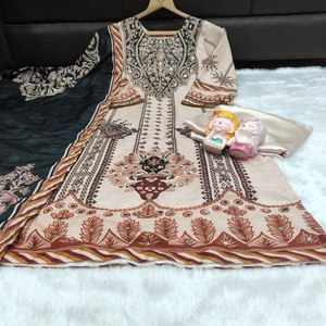 Nouvelle arrivée, costume pakistanais Maslin de qualité supérieure avec un véritable travail de miroir, Salwar Kameez de designer pour la vente à l'exportation - Product Image 6