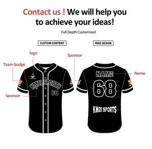 Camiseta de Béisbol Juvenil con logotipo personalizable, transpirable, 100% poliéster, precio de fábrica, ropa deportiva con botones - Product Image 4