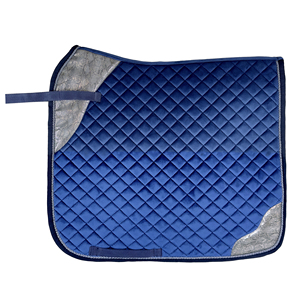 Manta de Silla de Doma Acolchada Azul Rey con Forro de Malla, Relleno de Espuma y Algodón, Detalles Metálicos Plateados para Entrenamiento de Equitación - Product Image 1