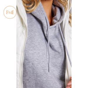 Venta al por mayor Unisex de gran tamaño cuello con capucha conjunto de invierno 100% algodón Fleec Terry de talla grande sudaderas con capucha de las mujeres con logotipo frontal - Product Image 6