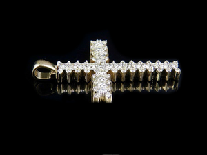 จี้เพชรแบบไขว้สไตล์ฮิปฮอปทรงกลมสำหรับผู้ชายผู้หญิงเครื่องประดับแฟชั่นทางศาสนาที่มี S925เย็น - Product Image 2