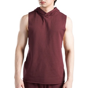 Conjunto Deportivo de Bajo Precio, Camiseta sin Mangas y Sudadera con Capucha de Algodón y Poliéster Elástico, Ropa Deportiva para Correr, Entrenamiento y Atletismo - Product Image 1