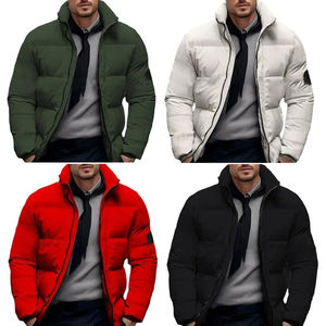 Custom Quilted Canvas Winter Puffer Jacket <b>for</b> <b>Women</b> and Men Stand <b>Collar</b> Bubble Padded Coat <b>for</b> Outdoor Use - Product Image 5